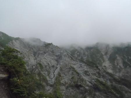 稜線がガスった
