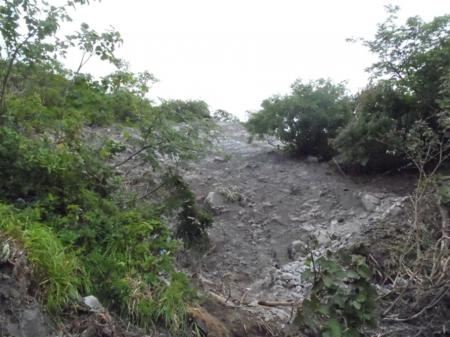 最近崩れたところらしい