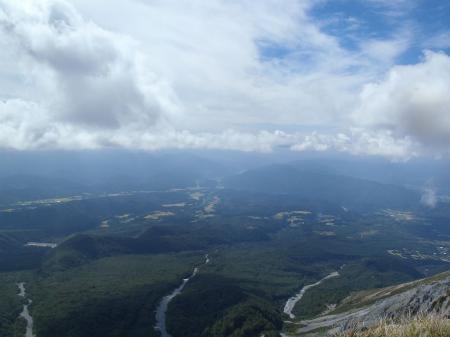 １の沢、２の沢、３の沢を見下ろす