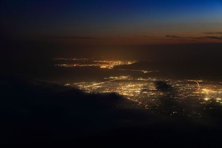 ズームで西側の海岸沿い付近を撮影してみた。ガスがでてきたのでこれで撮影終了