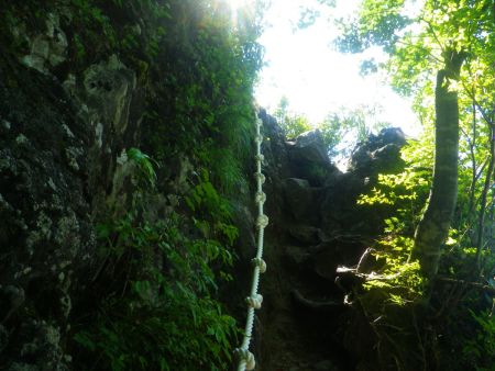 ロープ場があって山頂かと思ったらまだこれを登った先になる
