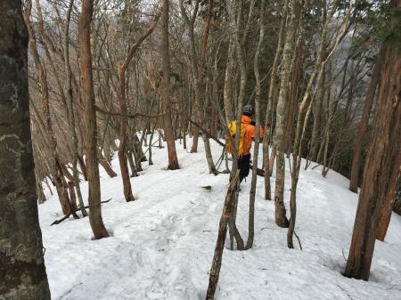 尾根を降りていきます
