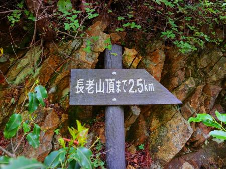 あと2.5km地点。500mおきに設置されているようで本当に親切な登山道だ
