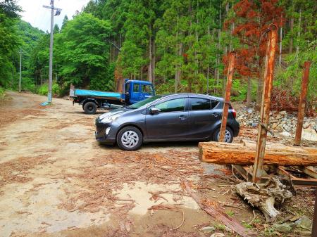オマツ谷出合の駐車ポイントに戻ってきた。少し消化不足な気もしたけど本日もお疲れ様でした