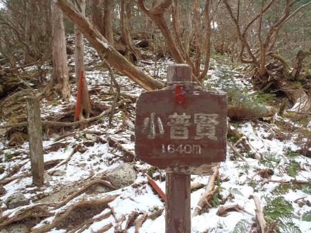 小普賢岳のコルに到着