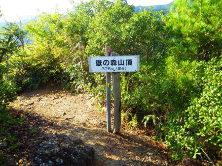 嶽ノ森山の山頂(376m)に到着。山頂はかなり狭くてドローンは飛ばせない
