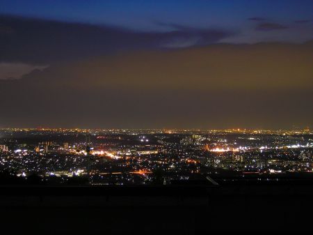 かんぽの宿で風呂に入った後で5Fのフロアより夜景を撮影した