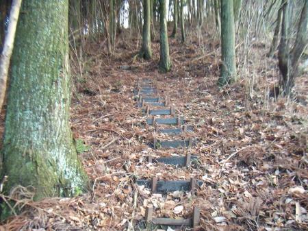 鉄塔No34までひたすら階段が続く