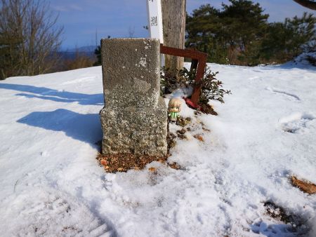 三角点と雪村あおいちゃんを撮影したけどわかりにくいね