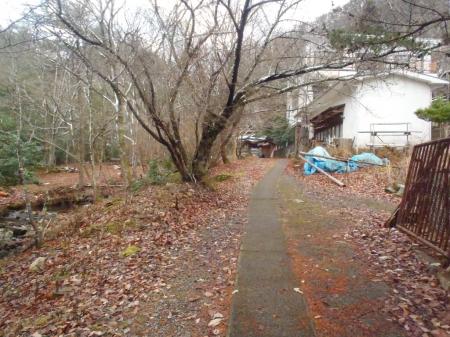 ここからるり渓の渓流歩道で沢筋を歩く