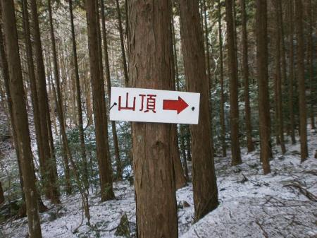 道標プレートに従って山頂のほうへ向かう