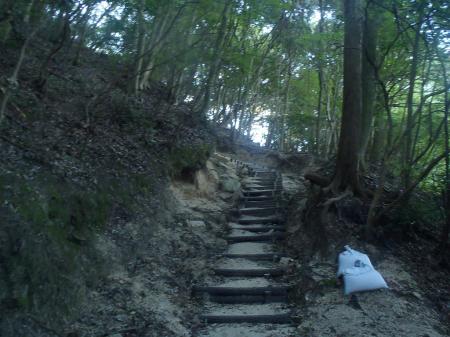 しばらくは階段道