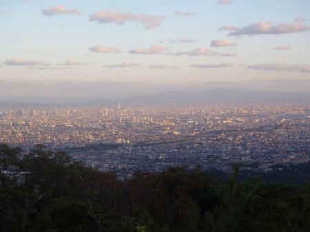 反射板より生駒山方面