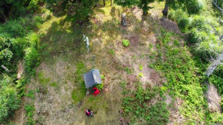ここからはドローンによる空撮開始