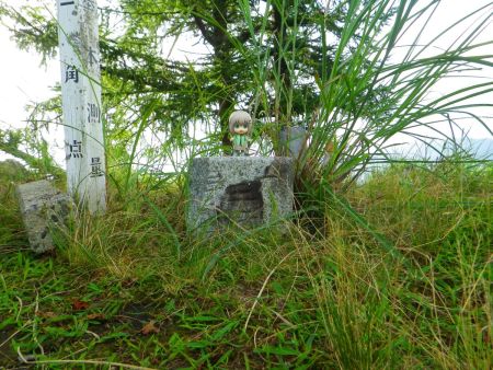 日名倉山の山頂三角点と雪村あおいちゃんを撮影しておいた