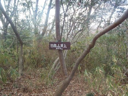 昨日いった日高山（260m）に到着