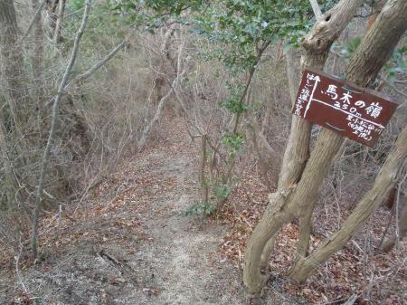 馬木の嶺(250m)より今回ははしご坂道で地蔵谷山へ向かうが急斜面を下り、急斜面を登ることになる