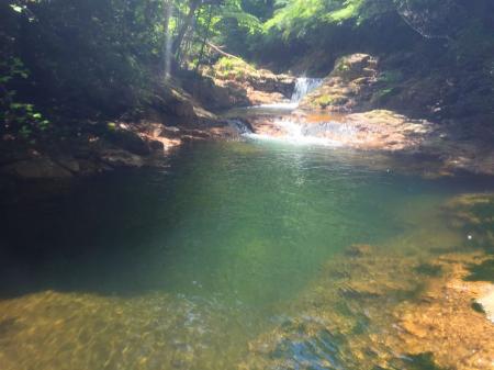 ここもいつも画像で見ているより水量が多く冷たさが増していたので巻いた