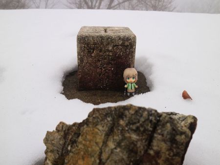 せっかくなので三角点と雪村あおいちゃんを撮影しておいた