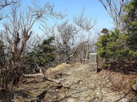 稲村岳山頂、三角点に到着