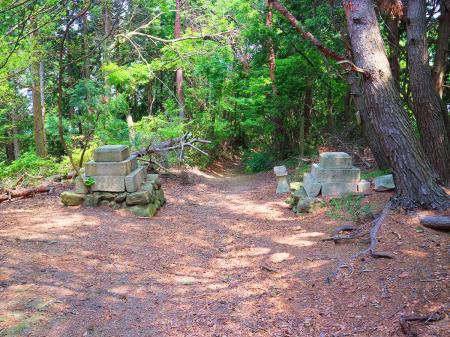 下りの途中でなんかあった。両方に灯籠があったんではないかと思われる