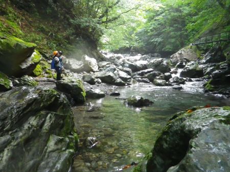 どんどん遡行していくけど、あまり沢に入ると体が冷えるので避けるように遡行した