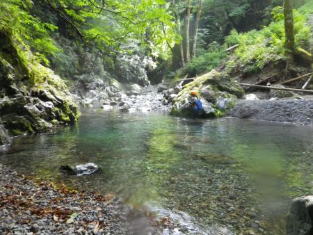 ここも大峰ブルーが見えるポイントなんだけど今日は水量が少ないのでブルーに見えなかった