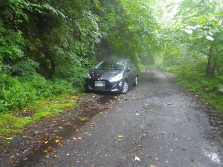 駐車ポイントまで戻ってきた。ここから雨が激しくなって着替えが大変だった。本日もお疲れ様でした