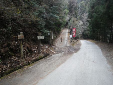 金胎寺の手前の路肩に車を駐車してスタート