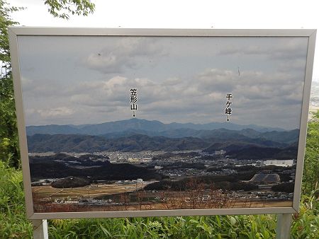 別の方角にも案内板があって千ヶ峰や笠形山が見えるらしい