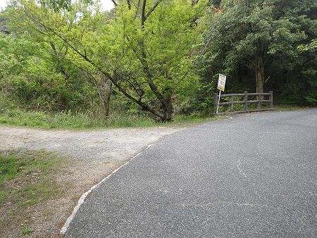 ここで道路の橋を渡らずに左へ行く