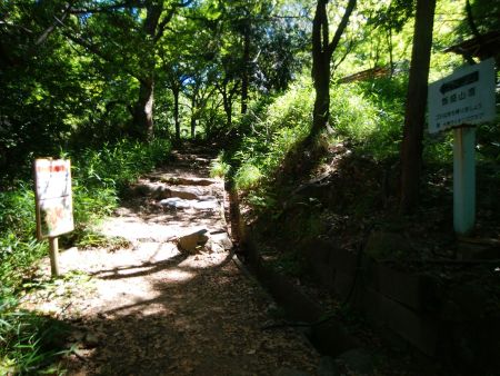 飯盛山頂と書かれた看板に従って進んでいく