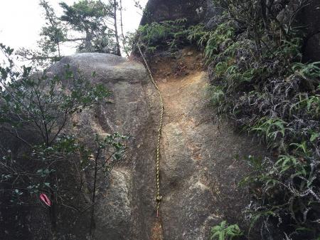 このトラロープのところが少し登りにくかった