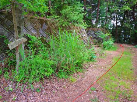 右へ曲がったら手前の階段を登るのではなく奥の道を左へ曲がって進んでいく