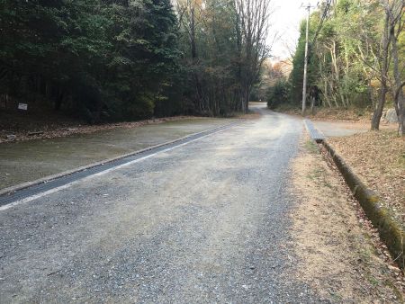 駐車場からはゲートまで道路を歩く