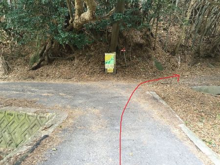 環状自然歩道の通りここを右へ