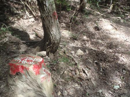 天狗道のほう、右へ登っていく