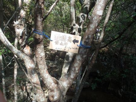 ここも新穂高への登り口の案内板があった