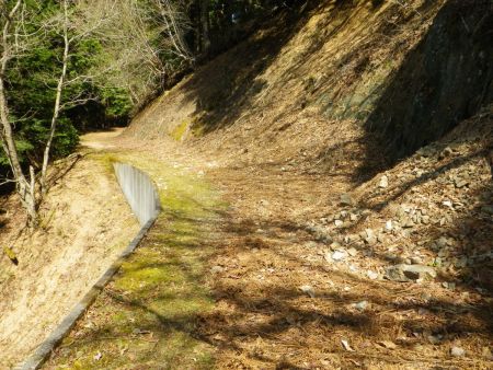 この付近から林道は終わって登山道になる。なんかこの付近も落石がありそうで注意が必要だね