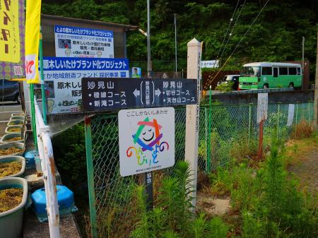 今回は天台山コースを行くので道標に従って道路を歩いていく