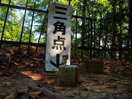 せっかくなので雪村あおいちゃんと三角点を撮影してみた。景色も何もないので全く絵にもならないけどね