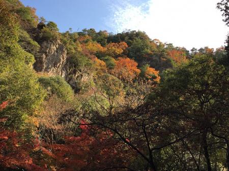 最明寺滝から振り返ると岩もあり