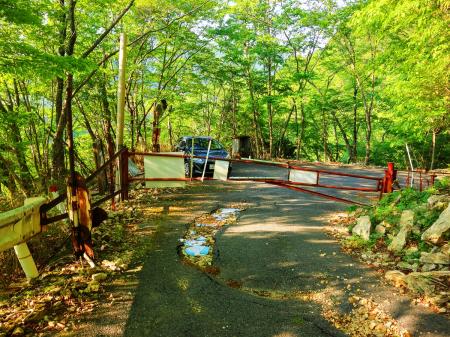 池郷林道ゲートまで下りてきた。林道は話をしながらせっせと下りていったので結構早く終わった感じがした。まあ基本が下りだったからね