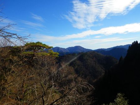 岩場の上で唯一の展望地があった。向こう側に見えてる山は何だろう？御在所とか釈迦ヶ岳方面のはずなんだけどね