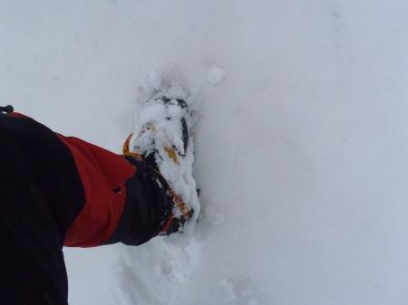 山頂直下は雪がまた深くなってきた