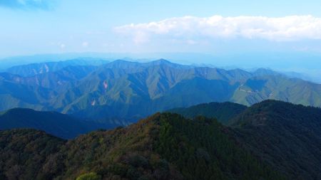 空撮２。西側かな！？向こうの方に見えてるのは海なのかな！？