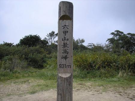 六甲最高峰(931m)に到着。ピストンなので同じ道を下って行かないといけないと考えると心折れそう
