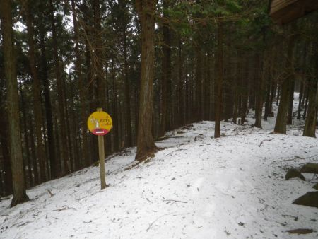 雪が降ってきたのでさっさと下山することにした。とりあえず心配なのは車でちゃんと林道を下れるかどうかだった