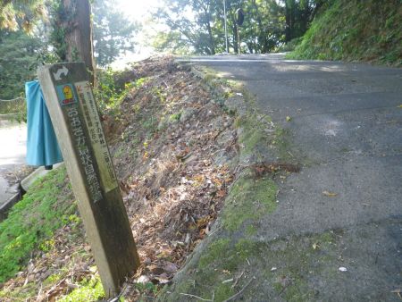 道標を見ると最初の目的地となる才の神峠まで１．１ｋｍあるみたいだけど坂道になってるので時間がかかりそう