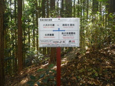 このJ-4の地点から一気に勝尾寺園地へ下っていく